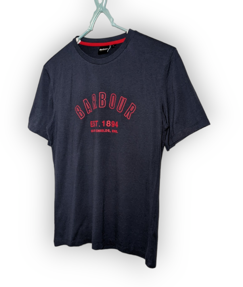 Barbour Men's Navy Blue T Shirt Size L Excellent Condition - Picture 1 of 7